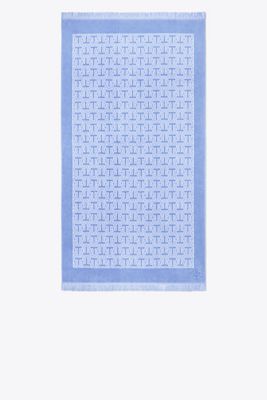 Tory Burch T-tile Beach Towel In Blue