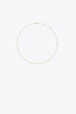 Tory Burch Kira Pearl Delicate Necklace In Gold