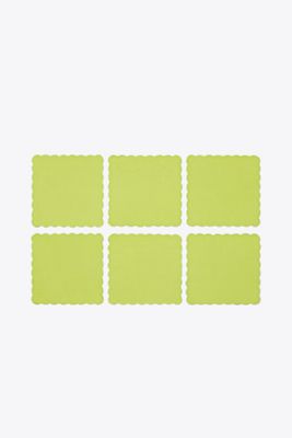 Tory Burch Scalloped Cocktail Linen Napkin, Set Of 6 In Green