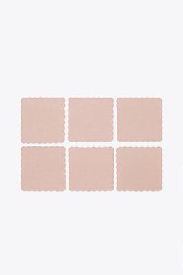 Tory Burch Scalloped Cocktail Linen Napkin, Set Of 6 In Pink