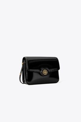 Tory Burch Robinson Spazzolato Shoulder Bag In Black