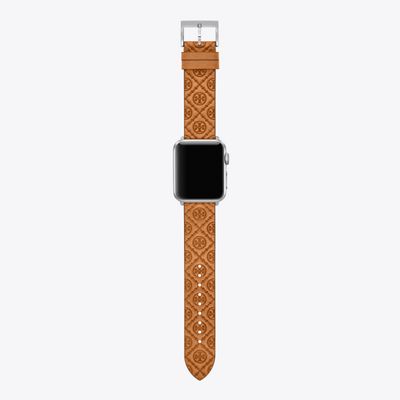 Tory Burch T Monogram Band For Apple Watch® In Brown