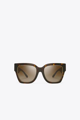 Tory Burch Kira Square Sunglasses In Brown