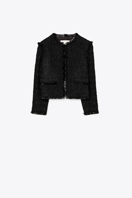 Tory Burch Damen Tinsel Tweedjacke In Black