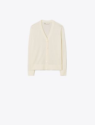 Tory Burch V-neck Button-up Cardigan In Neutral