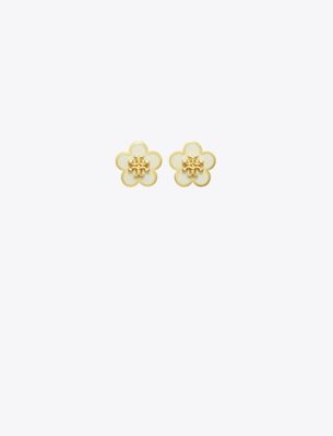 Tory Burch Kira Enamel Flower Stud Earring In Gold