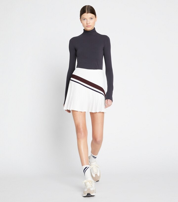 Chevron Pleated Tennis Skirt: Women's Designer Bottoms