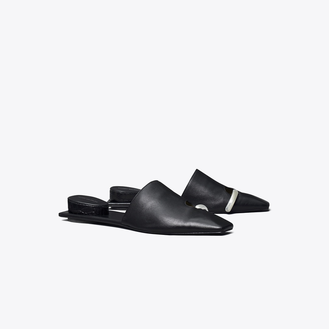 Tory Burch Pierced Mule In Black