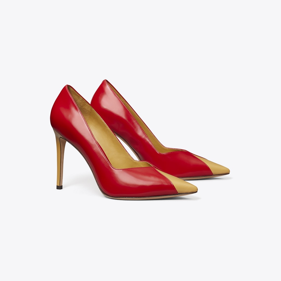 Tory Burch Triangle Pump In Red