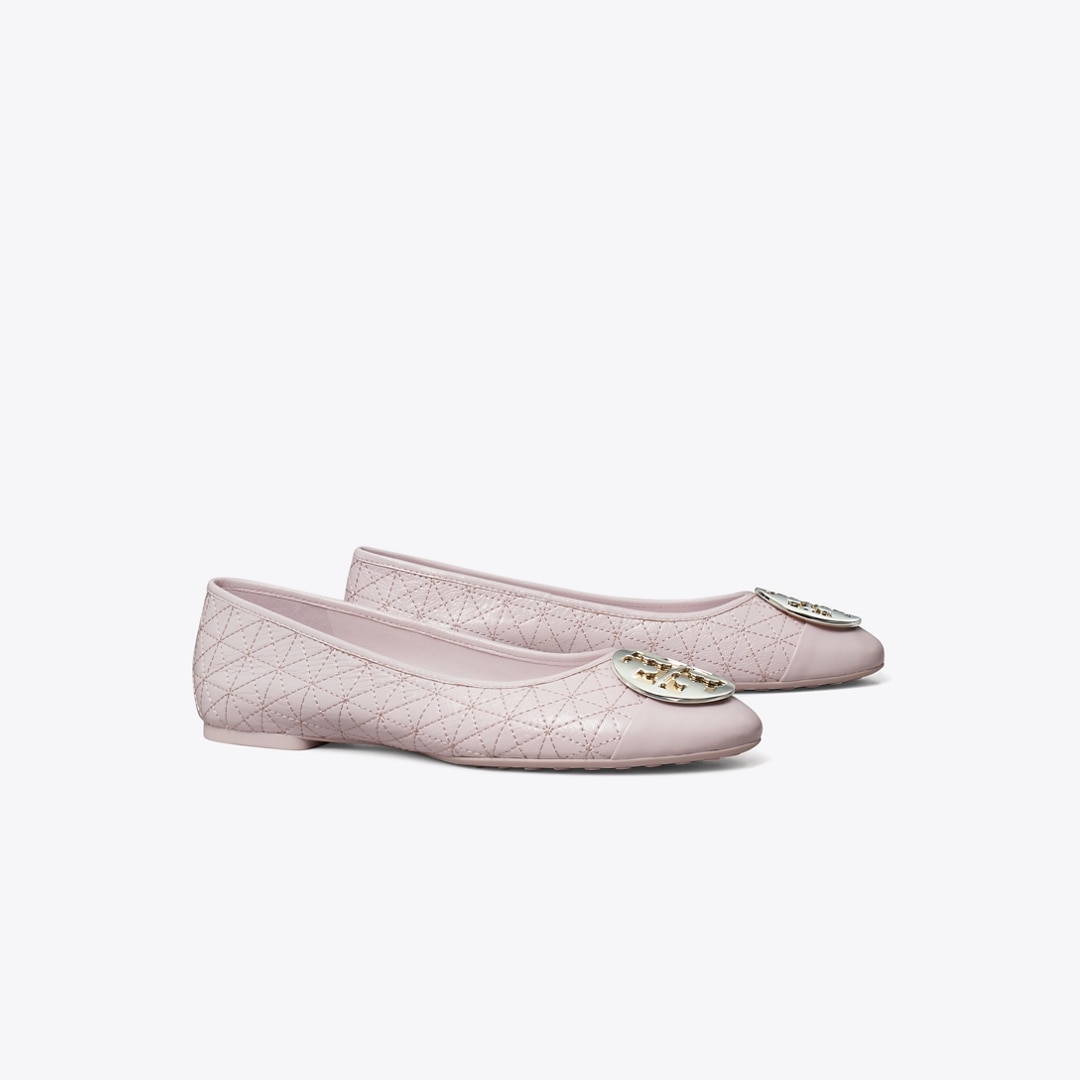 Tory Burch Claire Quilted Ballet In Purple