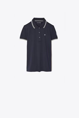Tory Sport Tory Burch Tech Piqué Polo In Blue
