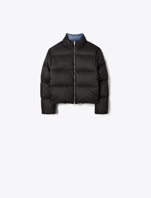 Tory Burch Nylon Down Jacket In Black