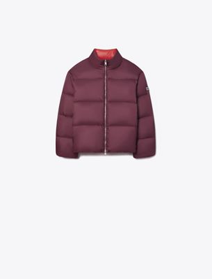 Tory Burch Nylon Down Puffer Jacket In Pink