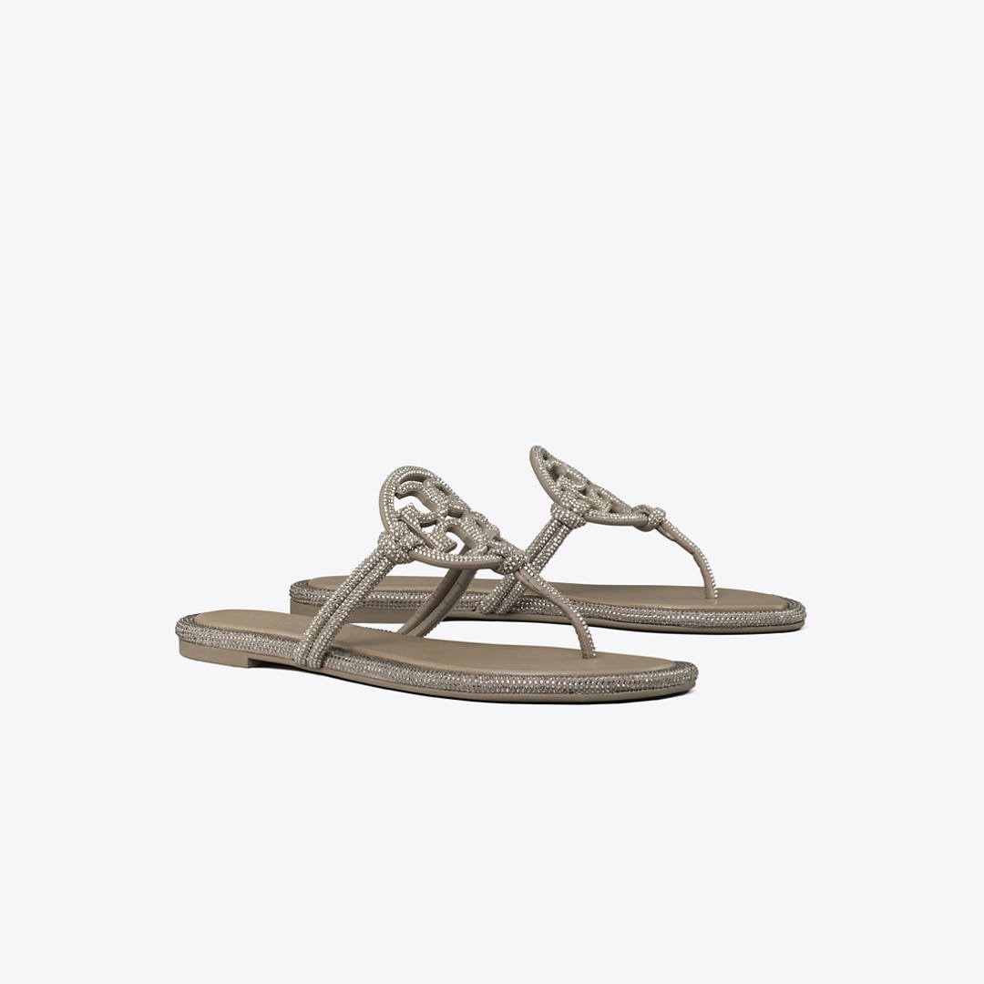 Tory Burch Miller Pavé Knotted Sandal In Brown