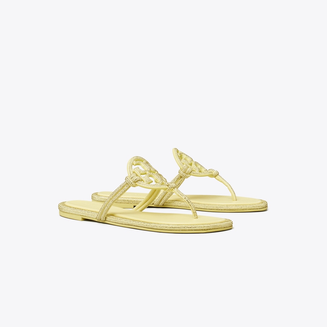 Tory Burch Miller Pavé Knotted Sandal In Yellow