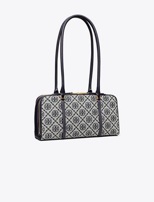 Tory Burch Small T Monogram Marshmallow Satchel In Blue