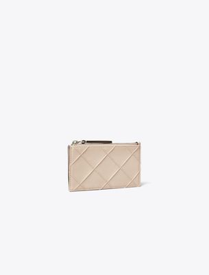 Tory Burch Fleming Zip Card Case In Pink