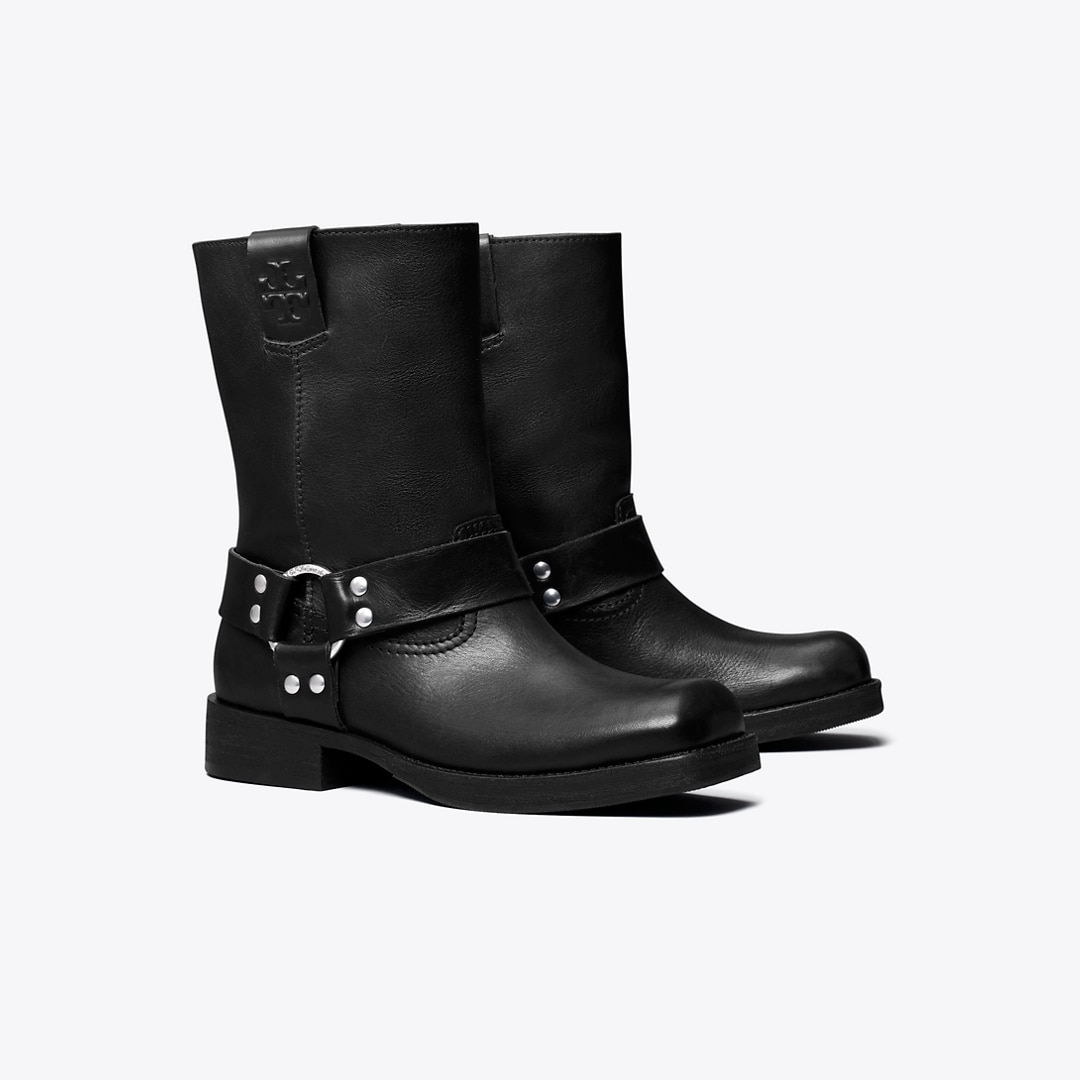 Tory Burch Double T Moto Boot In Black
