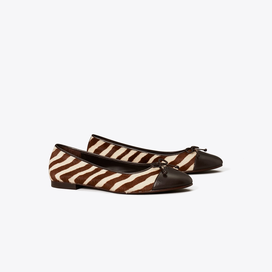 Tory Burch Cap-toe Ballet In Multi
