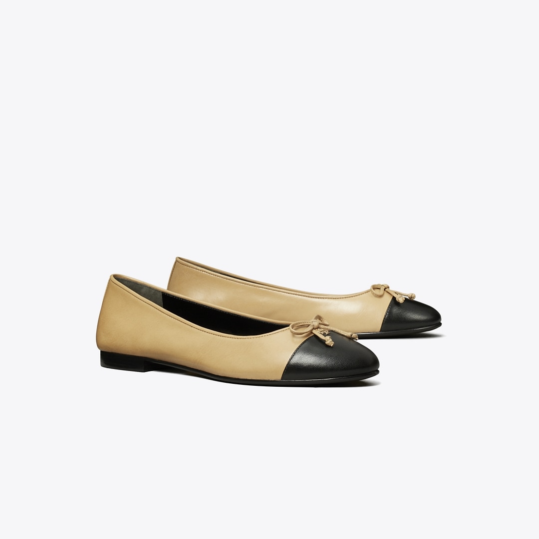 Tory Burch Cap-toe Ballet In Yellow