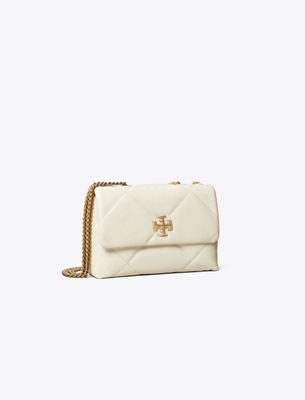 Tory Burch Small Kira Diamond Quilt Shoulder Bag In White