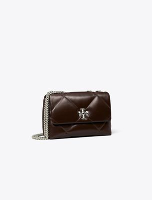 Tory Burch Small Kira Diamond Quilt Shoulder Bag In Brown