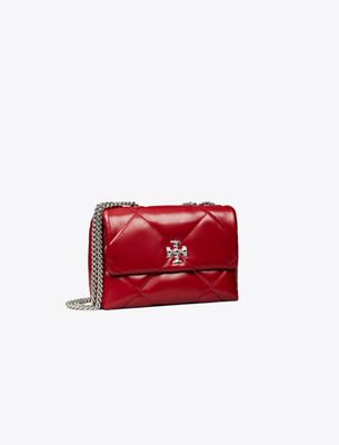 Tory Burch Small Kira Diamond Quilt Shoulder Bag In Red