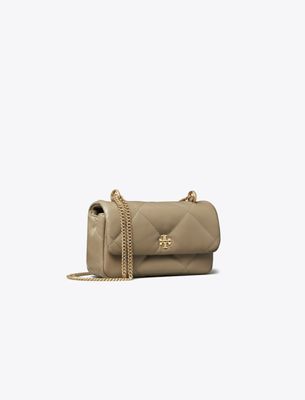 Tory Burch Mini Kira Diamond Quilt Flap Bag In Brown