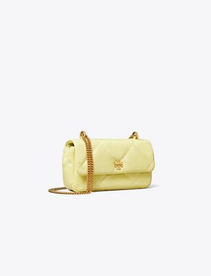 Tory Burch Kira Diamond Quilt Mini Flap Bag In Yellow
