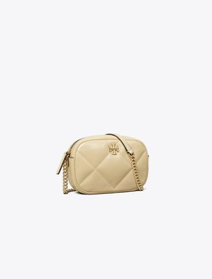 Tory Burch Kira Diamond Quilt Camera Bag In White