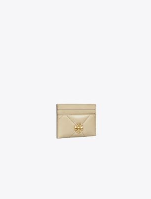 Tory Burch Kira Diamond Quilt Card Case In Gray