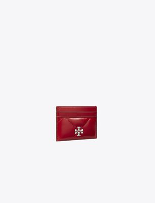 Tory Burch Kira Diamond Quilt Card Case In Red