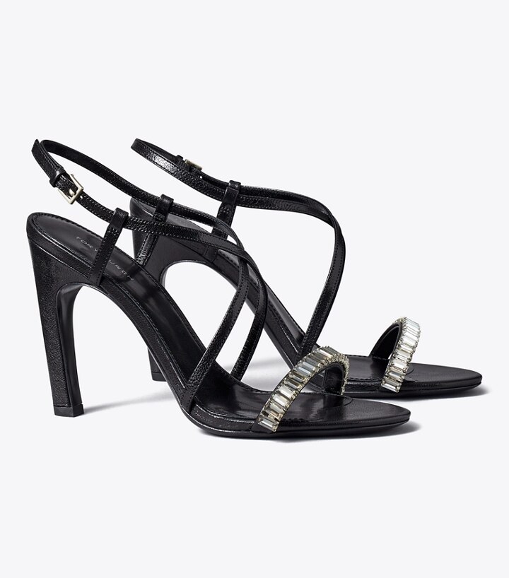 Crystal Strappy Heeled Sandal: Women's Designer Sandals | Tory 