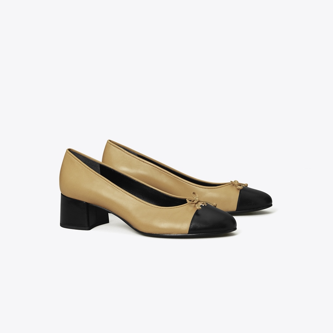 Tory Burch Cap-toe Pump In Yellow