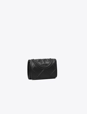 Tory Burch Small Fleming Soft Flap Wallet In Black