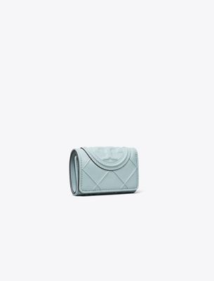 Tory Burch Small Fleming Soft Flap Wallet In Gray