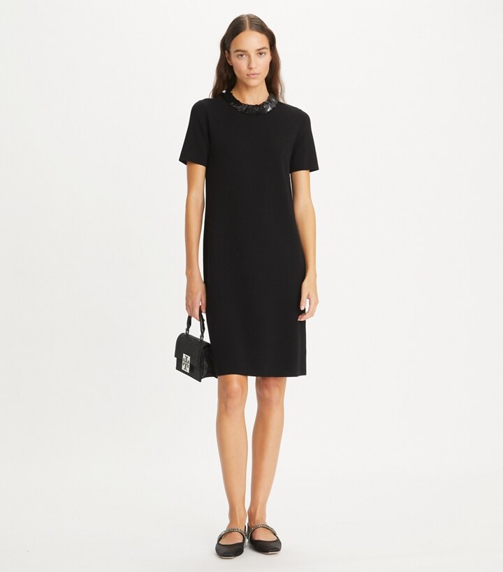 送料関税込み★Tory Burch★SEQUIN-COLLARED WOOL SWEATER DRESS Sequin-Collared Wool Sweater Dress: Women's Designer Dresses