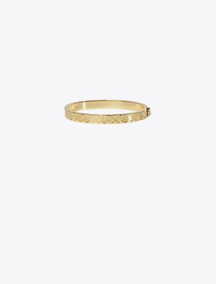 Tory Burch T Monogram Hinge Bracelet In Gold