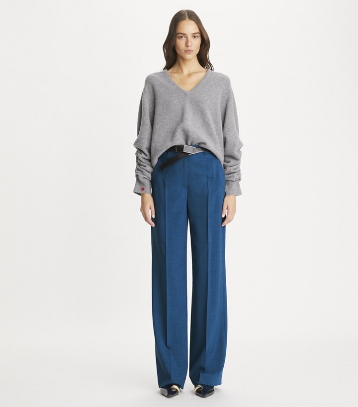 パンツ TORY BURCH TAILORED TROUSERS Tailored Drapey Melange Pants: Women's Designer Bottoms