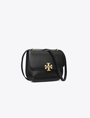 Tory Burch Eleanor Slim Saddlebag In Black