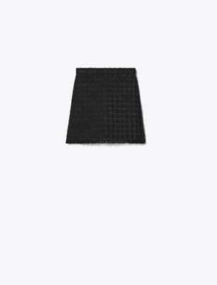 Tory Burch Tweed Mini Skirt In Black
