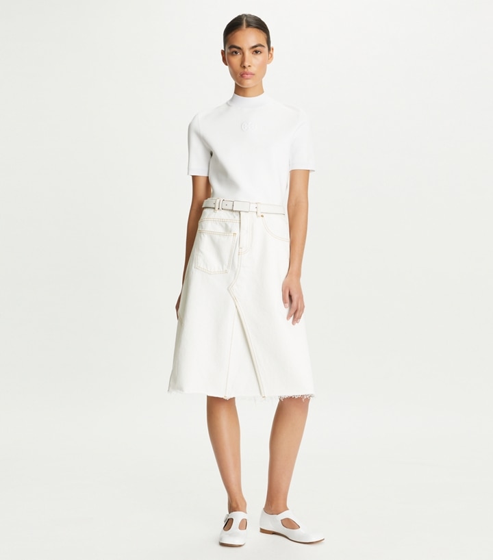 Denim Deconstructed Skirt: Women's Designer Bottoms | Tory Burch
