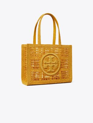 Tory Burch Small Ella Hand-crocheted Tote In Orange