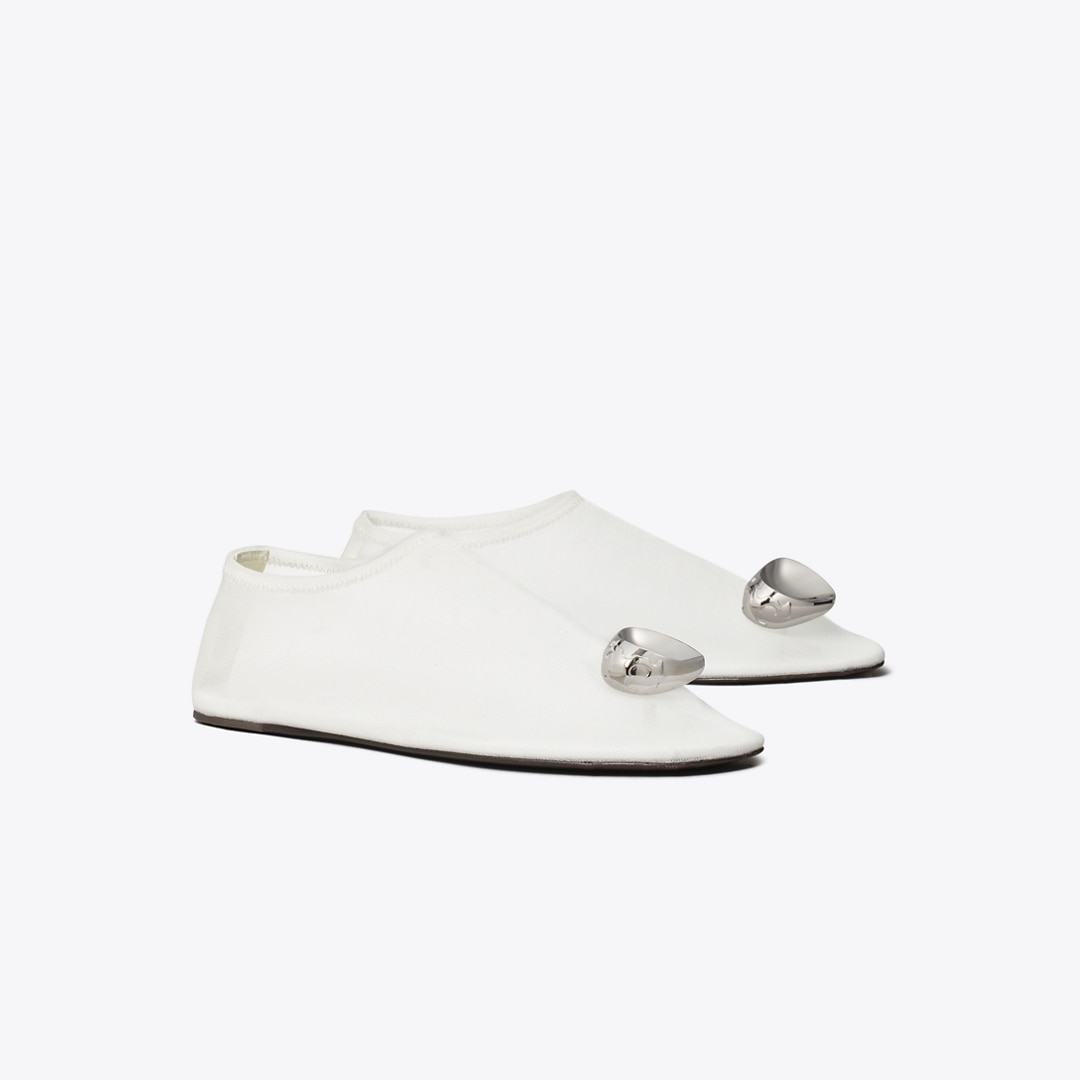 Tory Burch Patos Mesh Flat In Silver