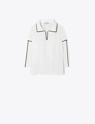 Tory Burch Linen Beach Shirt In White