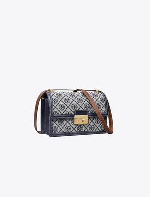 Tory Burch T Monogram Shoulder Bag In Blue