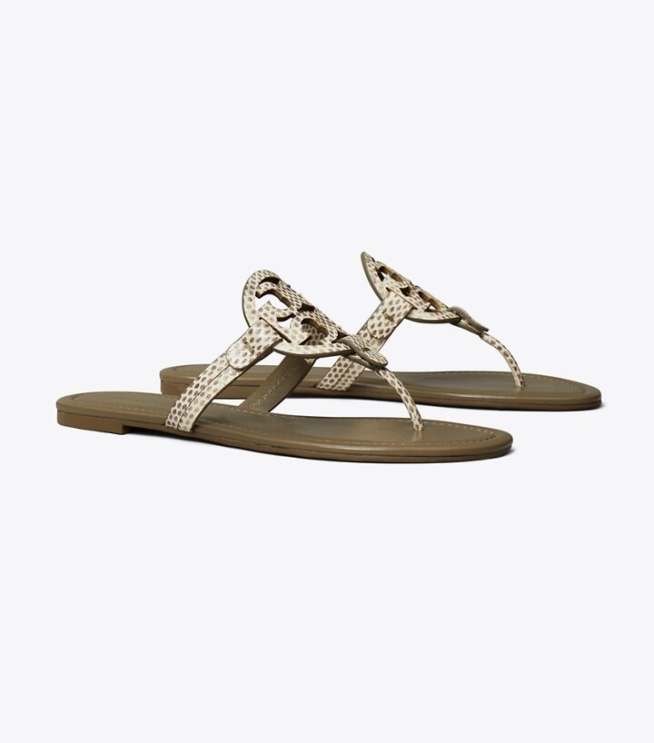 Miller Snake-Embossed Leather Sandal: Women's Shoes - Tory Burch