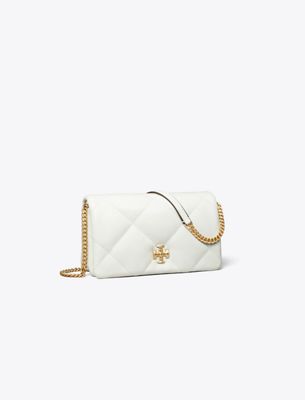 Tory Burch Kira Diamond Quilt Crossbody In White
