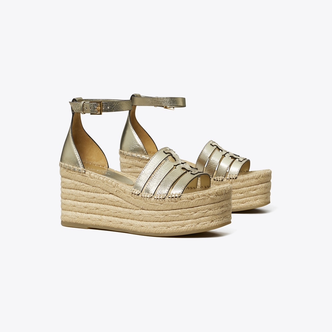 Tory Burch Ines Platform Espadrille Wedge In Gold