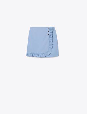 Tory Sport Tory Burch Tech Twill Ruffle Golf Skirt In Blue